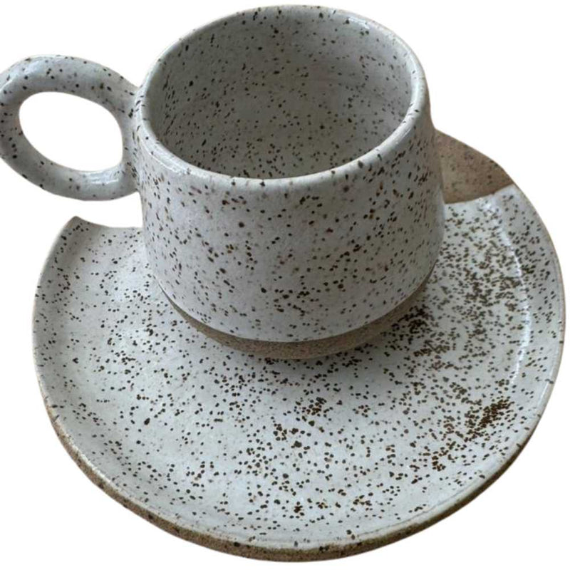 Esmalte Cerâmica Branco com Pintas