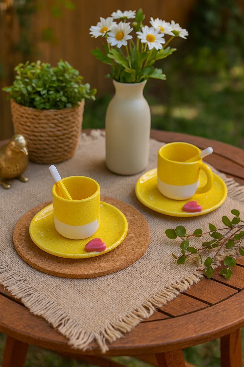 Esmalte Cerâmica Amarelo com Pintas